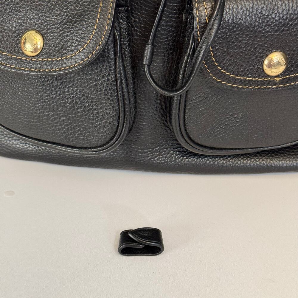 Coach Pennie Backpack Black 6145 Pebbled Leather Luxury Dark Academia Minimalist - Picture 8 of 13